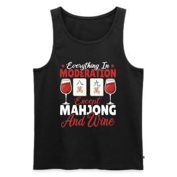 Cadeau pour les fans de Mahjong - Débardeur bio Premium Homme - noir - Devant - Michal (187cm)