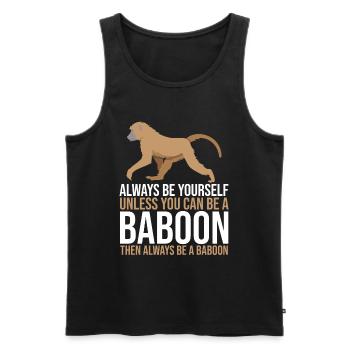 Cadeau pour les amoureux des babouins - Débardeur bio Premium Homme - noir - Devant - Michal (187cm)