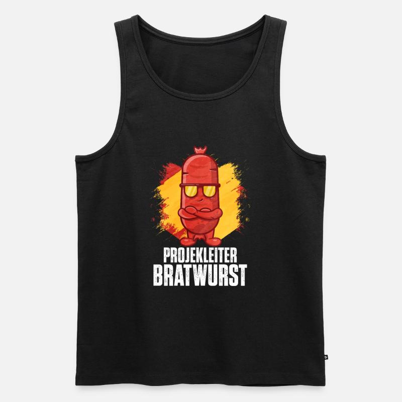 Bratwurst als Geschenk - Männer Premium Bio Tank Top - Schwarz