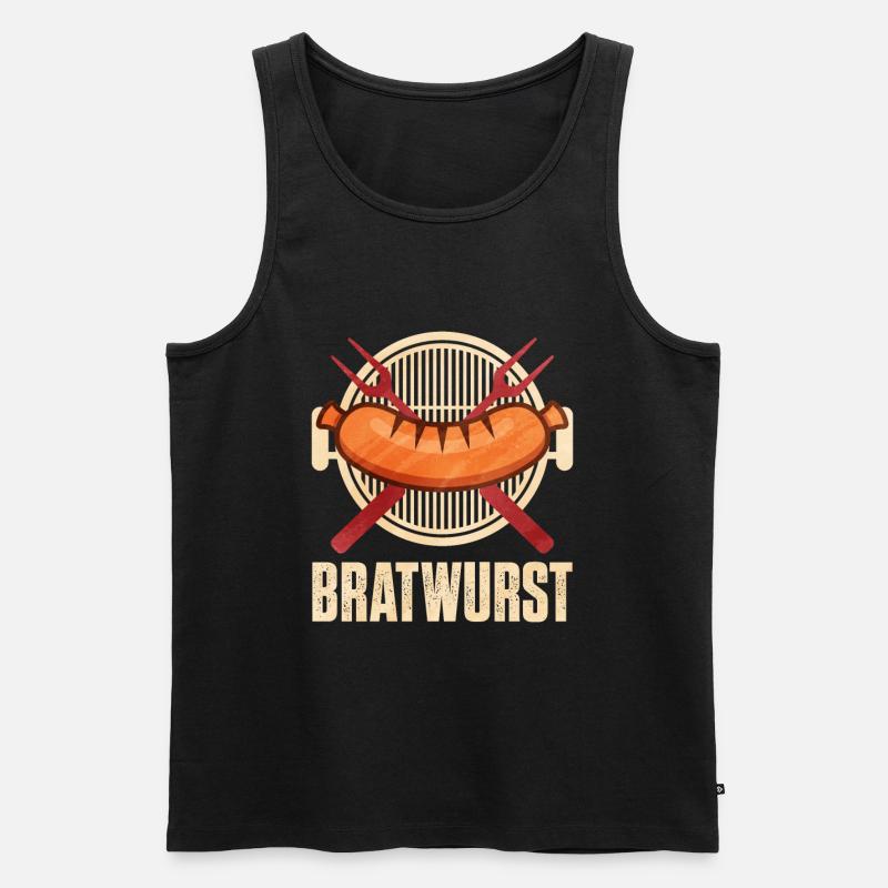 Bratwurst als Geschenk - Männer Premium Bio Tank Top - Schwarz