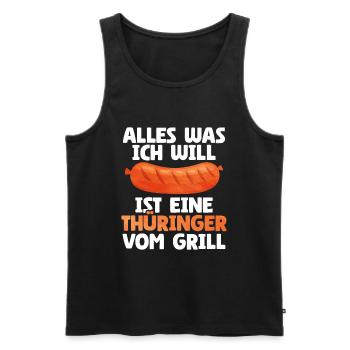 Bratwurst en cadeau - Débardeur bio Premium Homme - noir - Devant - Michal (187cm)