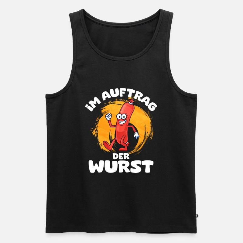 Bratwurst als Geschenk - Männer Premium Bio Tank Top - Schwarz