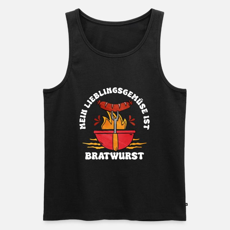 Bratwurst als Geschenk - Männer Premium Bio Tank Top - Schwarz