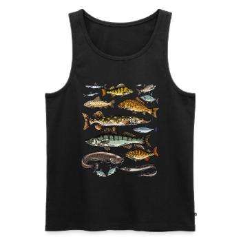 T-shirt pour Angler.Fishing Idée cadeau - Débardeur bio Premium Homme - noir - Devant - Michal (187cm)