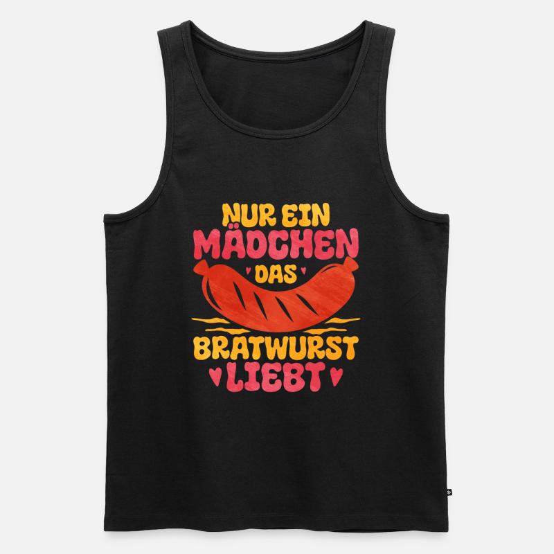 Bratwurst als Geschenk - Männer Premium Bio Tank Top - Schwarz
