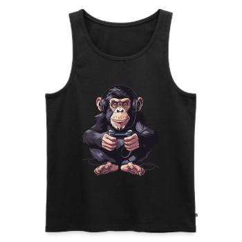 Jeu vidéo Chimpanzé - Débardeur bio Premium Homme - noir - Devant - Michal (187cm)
