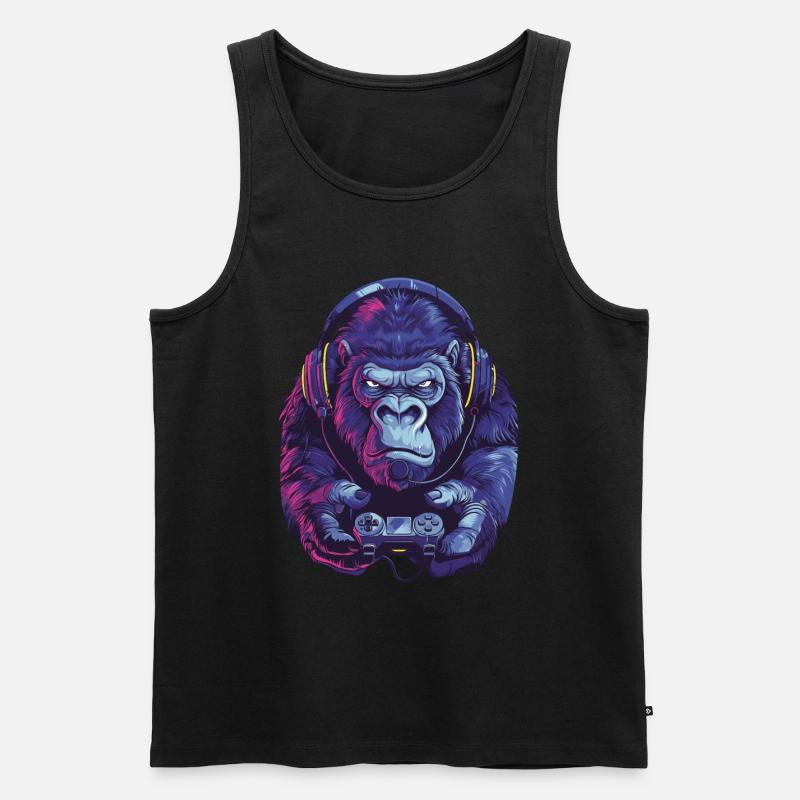 Gorilla Videospiel - Männer Premium Bio Tank Top - Schwarz