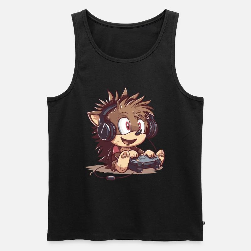 Igel Videospiel - Männer Premium Bio Tank Top - Schwarz