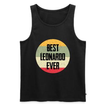 Best Leonardo Ever - Männer Premium Bio Tank Top - Schwarz - Vorne - Michal (187cm)