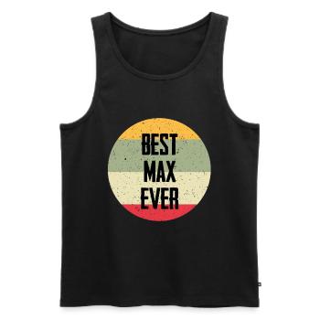Best Max Ever - Männer Premium Bio Tank Top - Schwarz - Vorne - AI Model Male 178 light (178cm)