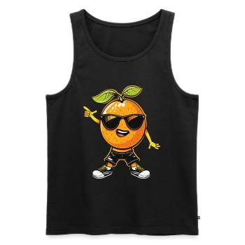 Tamponnage de fruits de la passion - Débardeur bio Premium Homme - noir - Devant - Michal (187cm)