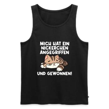 I was attacked by a little bit - Men's Premium Organic Tank Top - black - Front - Michal (187cm)