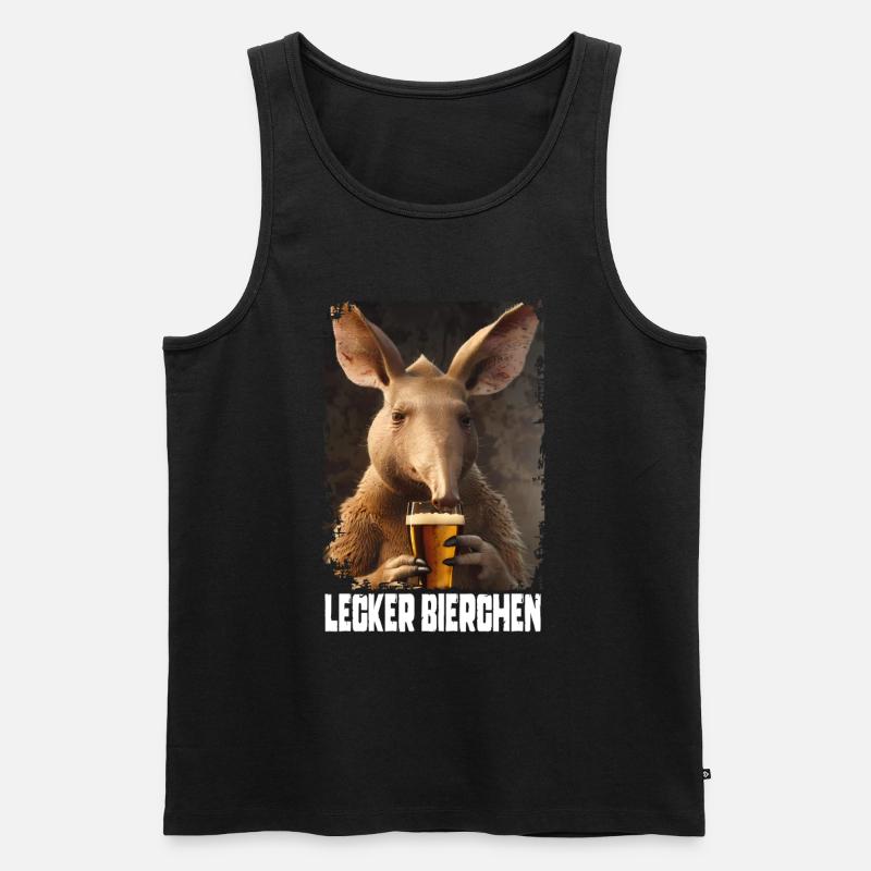 Lecker Bierchen Erdferkel - Männer Premium Bio Tank Top - Schwarz