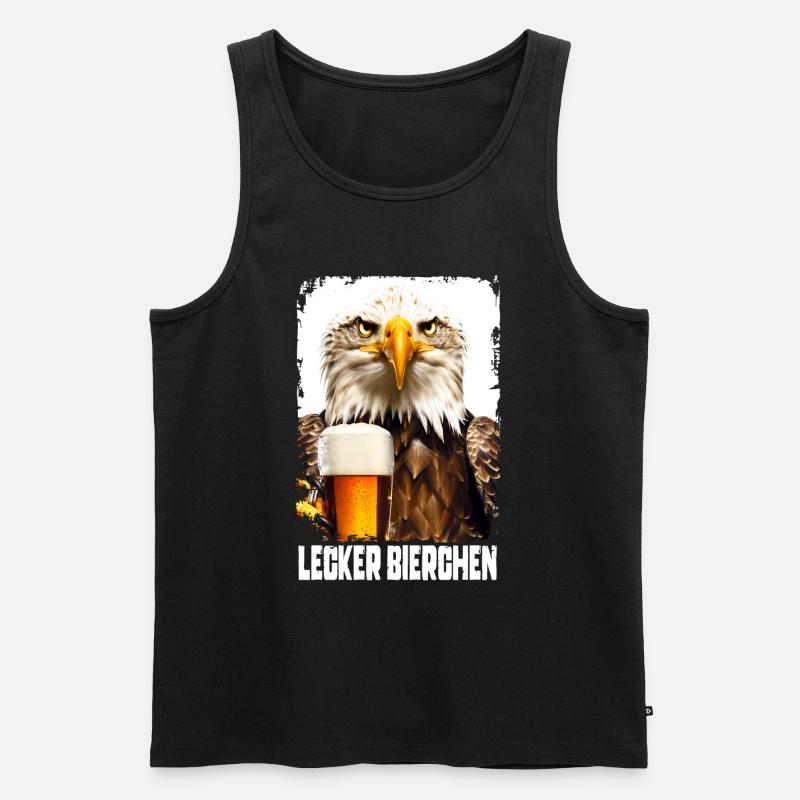 Lecker Bierchen Adler - Männer Premium Bio Tank Top - Schwarz