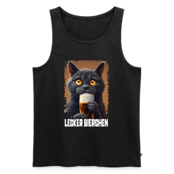 Lecker Bierchen Bussian Blue - Männer Premium Bio Tank Top - Schwarz - Vorne - Michal (187cm)
