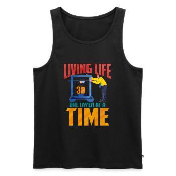 3D Printing - Men's Premium Organic Tank Top - black - Front - AI Model Male 178 light (178cm)