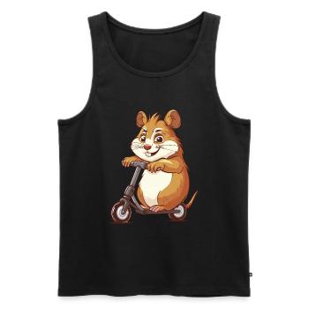 Rouleau de hamster - Débardeur bio Premium Homme - noir - Devant - Michal (187cm)