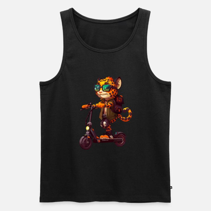 Ozelot Roller - Männer Premium Bio Tank Top - Schwarz