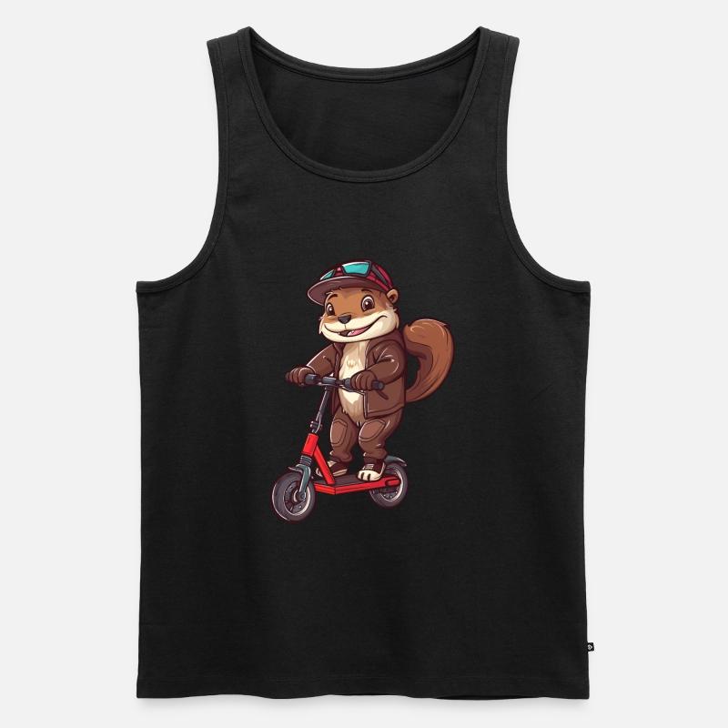 Otter Roller - Männer Premium Bio Tank Top - Schwarz