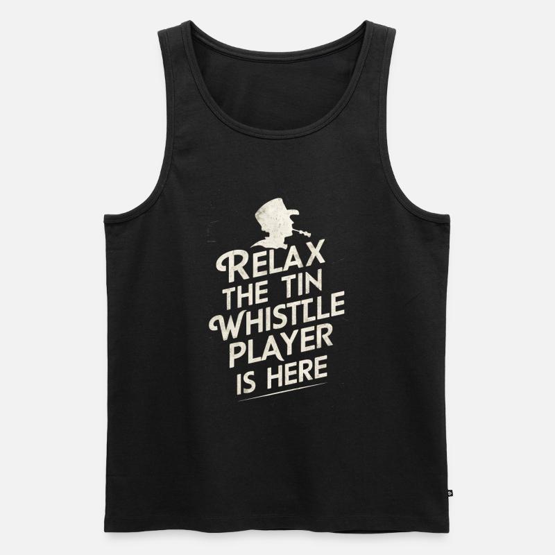 Tin Whistle - Männer Premium Bio Tank Top - Schwarz