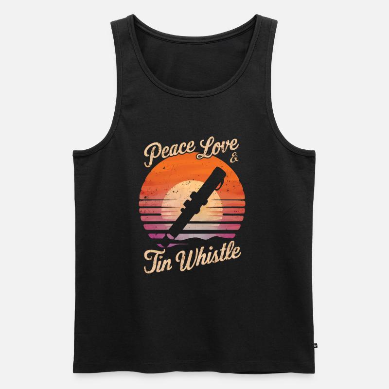 Tin Whistle - Männer Premium Bio Tank Top - Schwarz