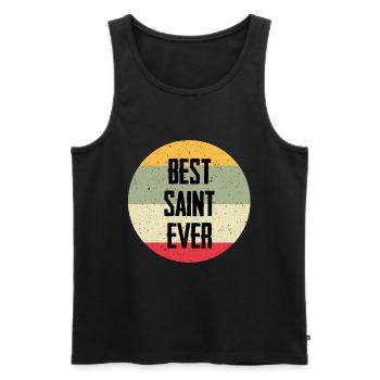 Best Saint Ever - Männer Premium Bio Tank Top - Schwarz - Vorne - AI Model Male 178 light (178cm)