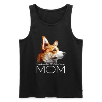 Pembroke Welsh Corgi Mom - Men's Premium Organic Tank Top - black - Front - AI Model Male 178 light (178cm)