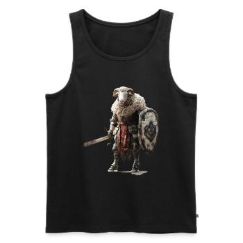 Sheep Knight Middle Ages - Men's Premium Organic Tank Top - black - Front - AI Model Male 178 light (178cm)