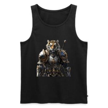 Tiger Knight Middle Ages - Men's Premium Organic Tank Top - black - Front - AI Model Male 178 light (178cm)