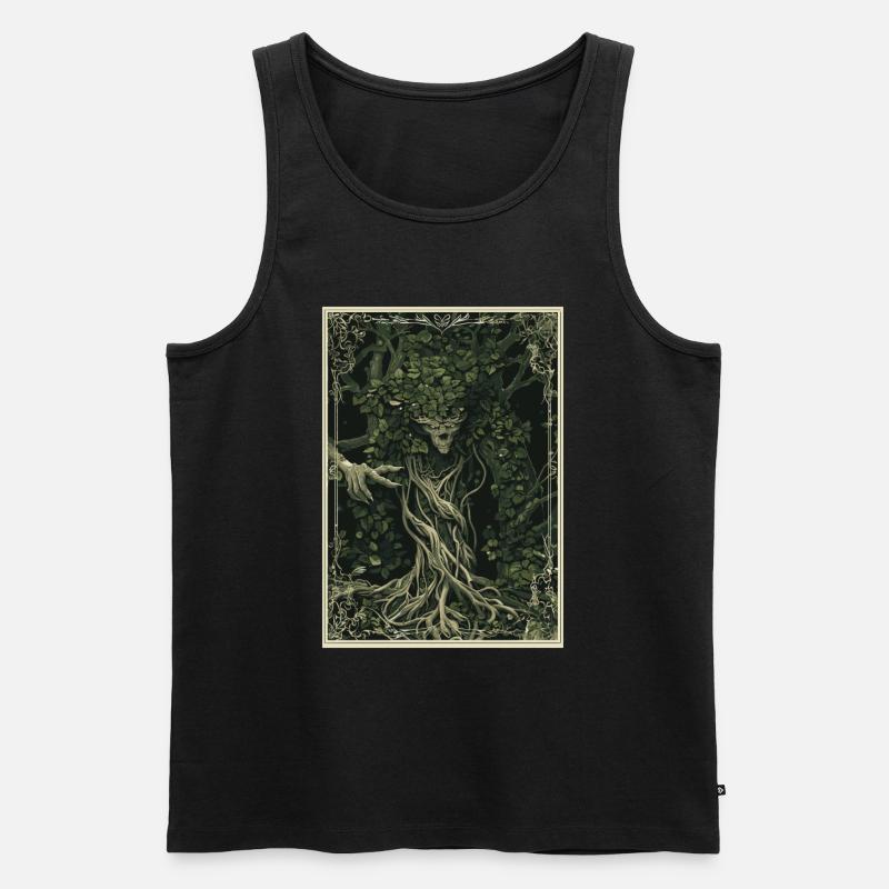 Der Waldwächter Tarot - Männer Premium Bio Tank Top - Schwarz