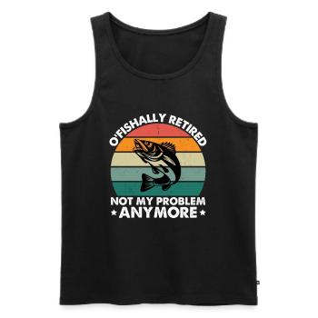 O'Fishally Retired Not My Problem Anymore - Men's Premium Organic Tank Top - black - Front - AI Model Male 178 light (178cm)