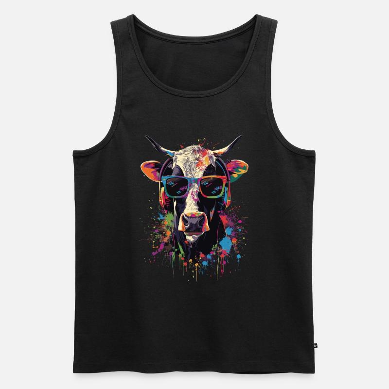 Kuh - Männer Premium Bio Tank Top - Schwarz