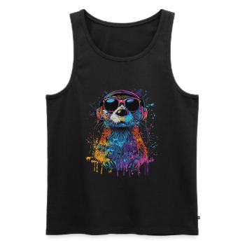 Otter - Männer Premium Bio Tank Top - Schwarz - Vorne - AI Model Male 178 light (178cm)