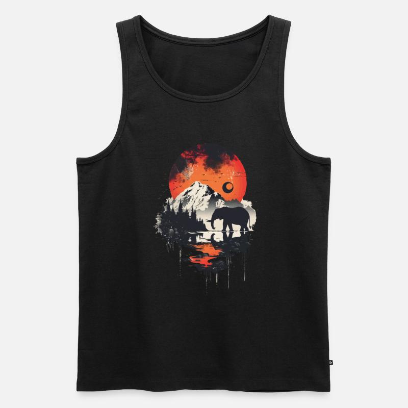 Elefant - Männer Premium Bio Tank Top - Schwarz