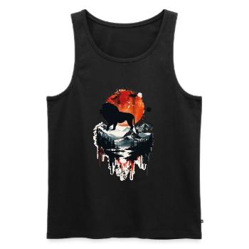 Lion - Men's Premium Organic Tank Top - black - Front - Michal (187cm)