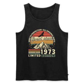 51 Years great since 1973 limited edition - Men's Premium Organic Tank Top - black - Front - Michal (187cm)