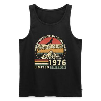 48 Jahre großartig seit 1976 limitierte Auflage - Männer Premium Bio Tank Top - Schwarz - Vorne - Michal (187cm)