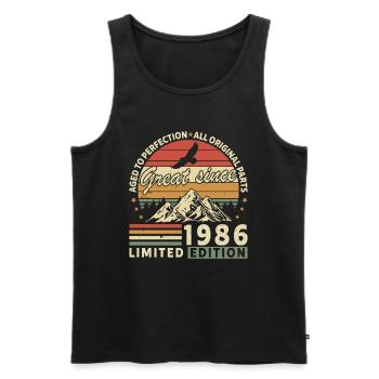 38 Years great since 1986 limited edition - Débardeur bio Premium Homme - noir - Devant - Michal (187cm)