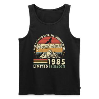 39 Years great since 1985 limited edition - Débardeur bio Premium Homme - noir - Devant - Michal (187cm)