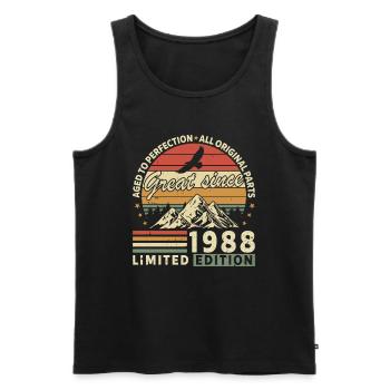 36 Years great since 1988 limited edition - Men's Premium Organic Tank Top - black - Front - Michal (187cm)