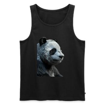 Panda - Männer Premium Bio Tank Top - Schwarz - Vorne - AI Model Male 178 light (178cm)