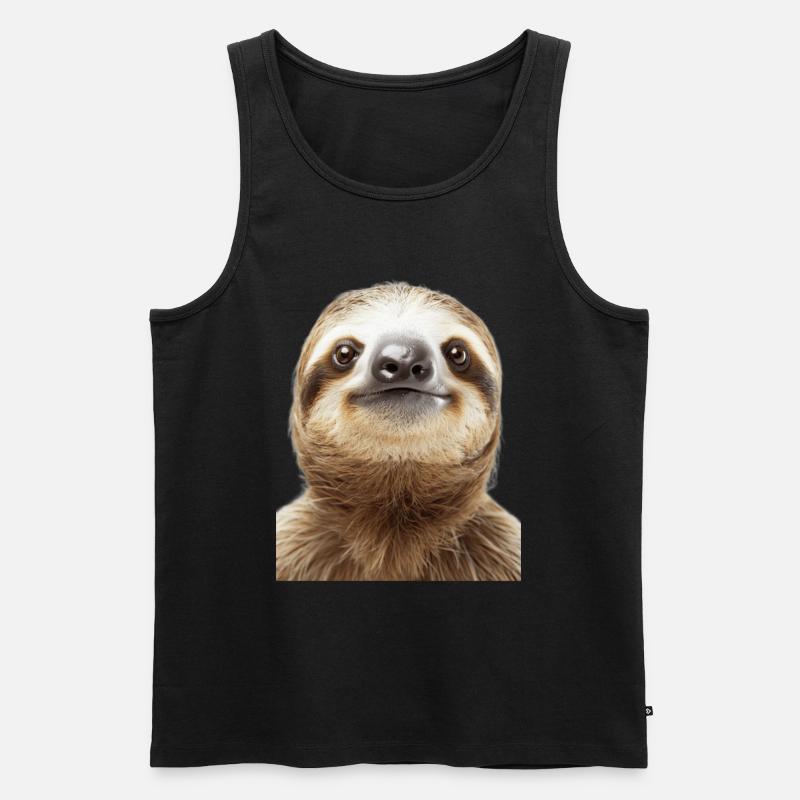 Faultier - Männer Premium Bio Tank Top - Schwarz