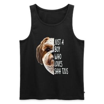 Shih Tzu - Männer Premium Bio Tank Top - Schwarz - Vorne - Michal (187cm)