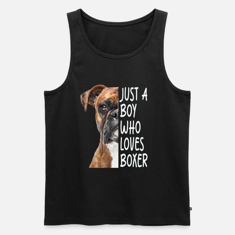 Boxer - Männer Premium Bio Tank Top - Schwarz