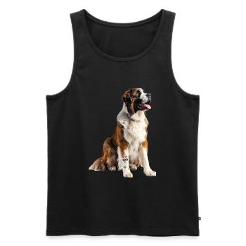 Bernard Saint Sapa - Men's Premium Organic Tank Top - black - Front - AI Model Male 178 light (178cm)