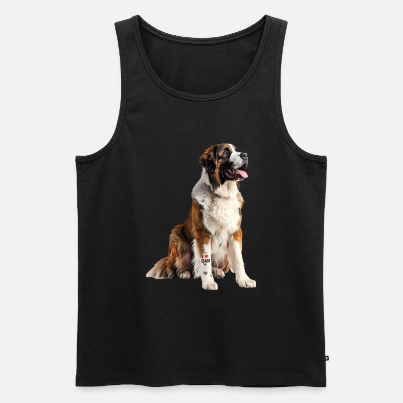 Bernard Saint Sapa - Männer Premium Bio Tank Top - Schwarz