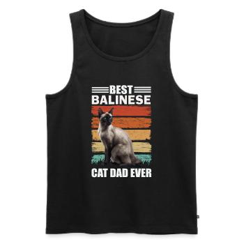 Papa chat balinais - Débardeur bio Premium Homme - noir - Devant - Michal (187cm)