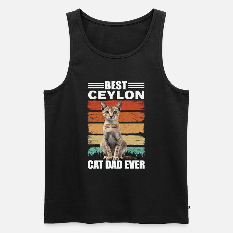 Ceylon Papa Katze - Männer Premium Bio Tank Top - Schwarz