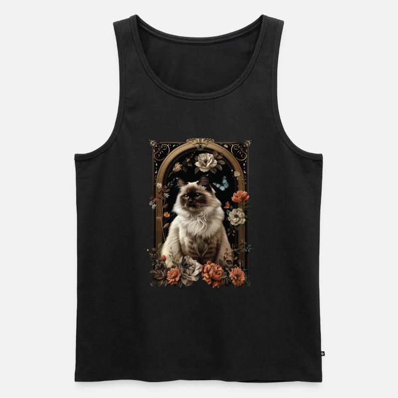 Birma-Katze - Männer Premium Bio Tank Top - Schwarz