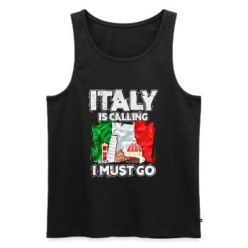 Italien - Männer Premium Bio Tank Top - Schwarz - Vorne - Michal (187cm)